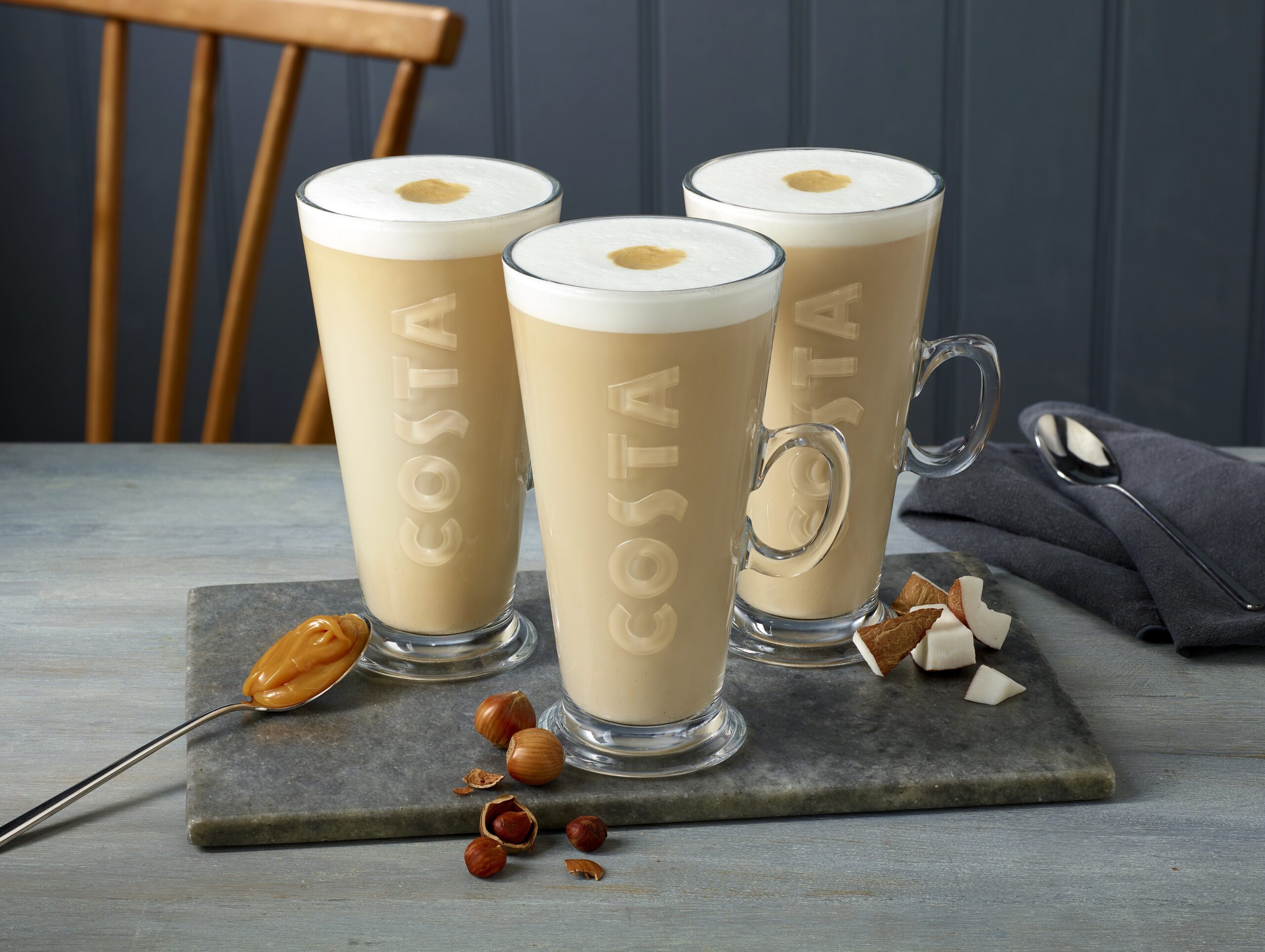 The Caramel Oat Latte The Vanilla Coconut Latte and Hazelnut Almond Latte scaled