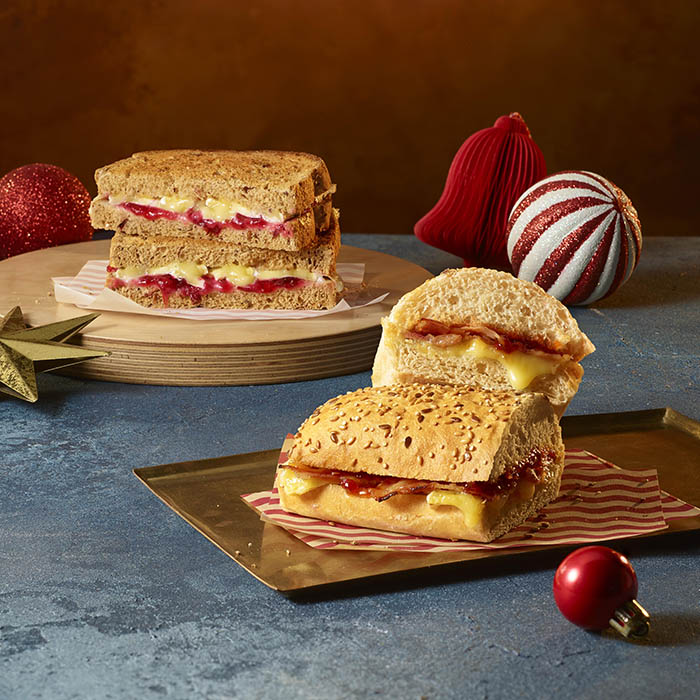 Brie & Cranberry Toastie Brie, Bacon and Chilli Jam Panini Costa Coffee Festive 2024